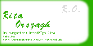 rita orszagh business card